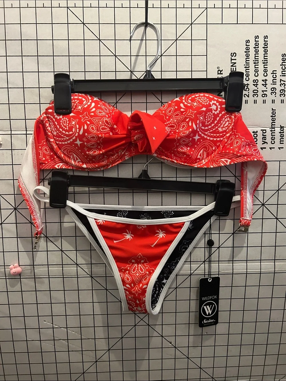 Wildfox Red Bandana Print Bikini Set - Two Piece Swimwear
